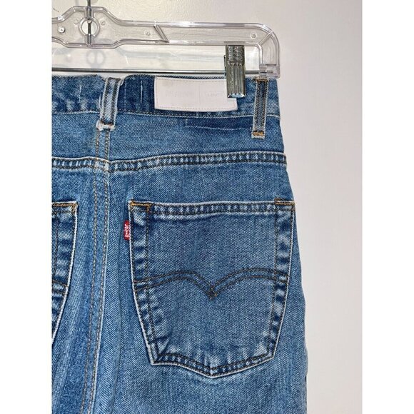 Re/Done Levis High-Rise Wide-Leg Raw Hem Jeans  Womens Size 25 - Picture 5 of 15